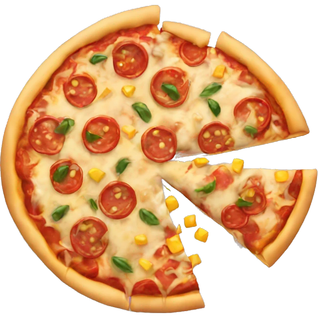 Pizza with added corn emoji