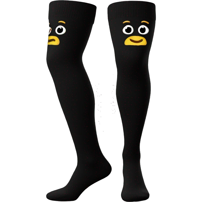 Plain Black over knee socks emoji