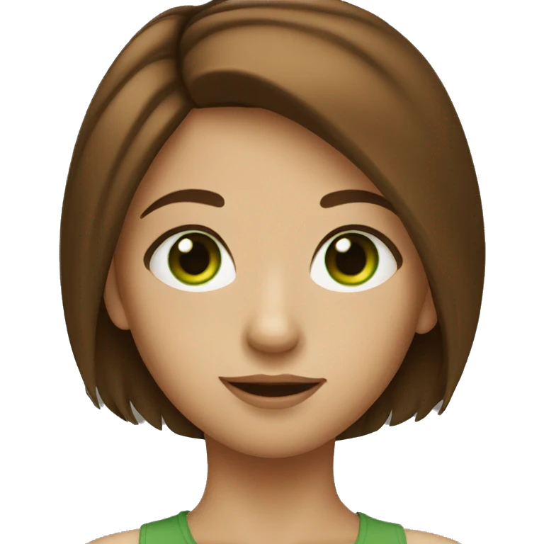 Green eyed girl with brown hair emoji