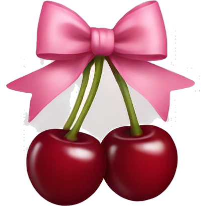 Cherries with light pink bow emoji