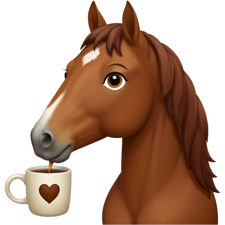 Horse drinking coffee emoji