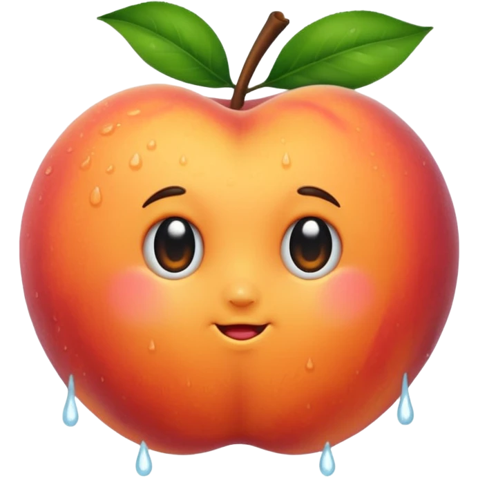 Wet peach like a butt emoji
