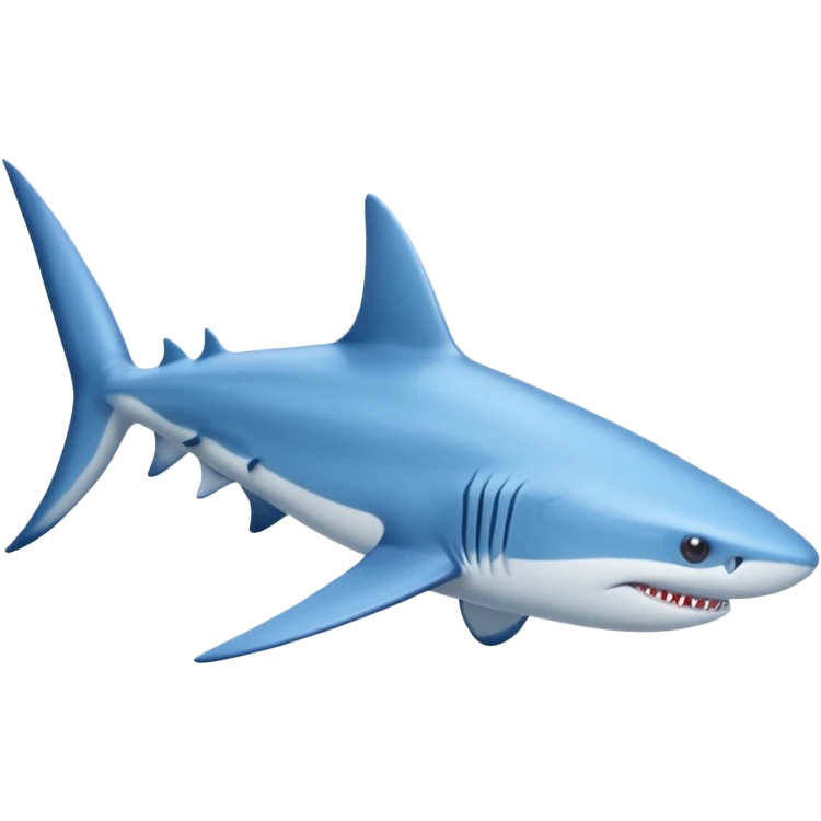 Tralalero Tralala. It has the appearance of a blue shark, with elongated side fins that create legs. On its three feet, it wears blue Nike shoes. emoji