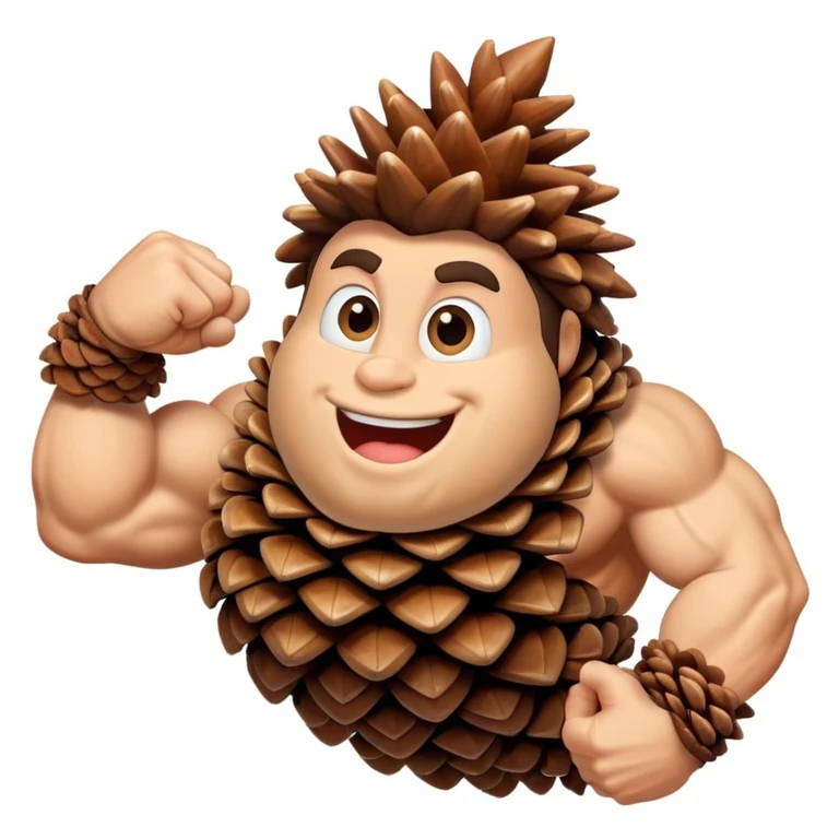 pine cone with big biceps emoji