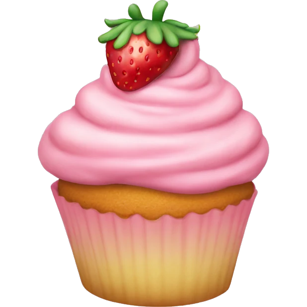 birthday pastel pink strawberry capcake  emoji