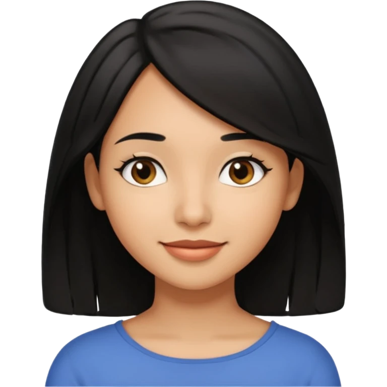 emoji of a light brown skinned female with shoulder length black hair, looking to the side emoji