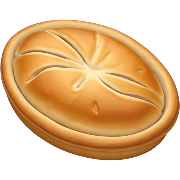 pide bread object icon, oval Turkish pide bread, golden crust, soft baked texture, 3D cartoon, mobile game icon style, centered, clean background, no text, no watermark
 emoji
