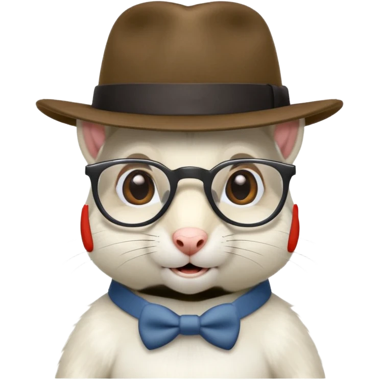 white squirrel with glasses and fedora emoji