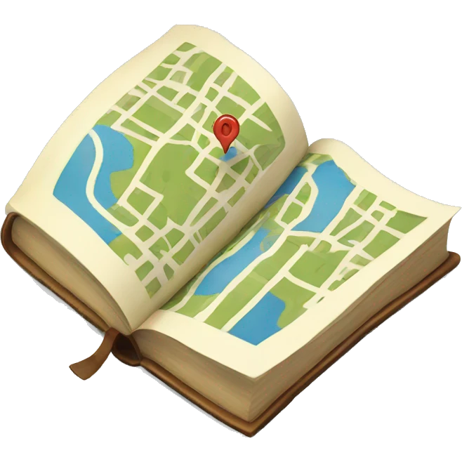 map pin in an open book emoji