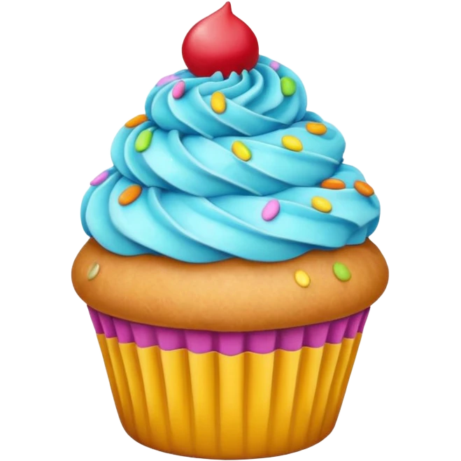 Cupcake, cushion style, plush and puffy, soft textures  emoji