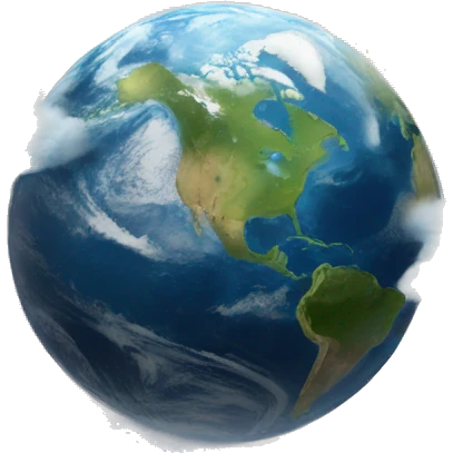 planet earth, surrounded by clouds emoji