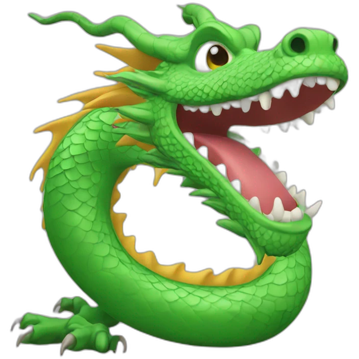 long long green Chinese dragon emoji