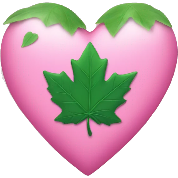 Leafs on a pink heart emoji