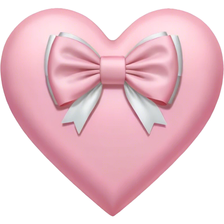 Pastel pink heart with white bow emoji
