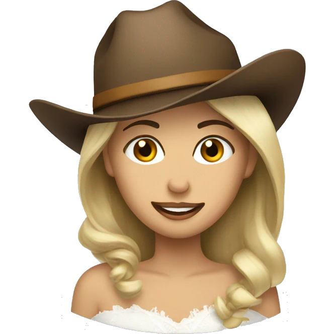 two brides cowboy hats emoji