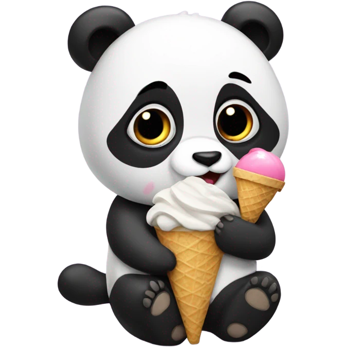 Panda eating ice cream emoji