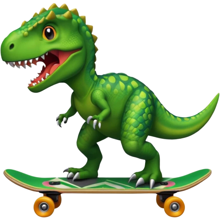 Dinosaur on a skateboard emoji