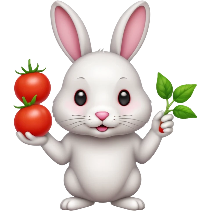 rabbit with cherry tomatoes  emoji