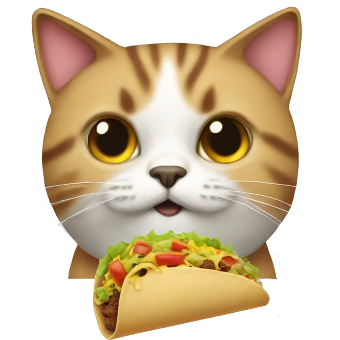 Cat with a taco emoji