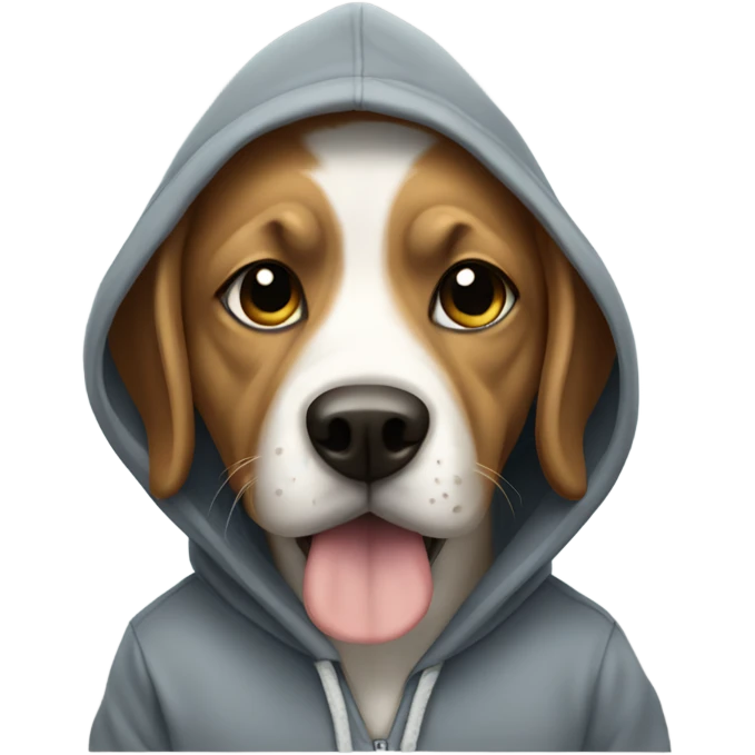 Dog wearing hoodie emoji