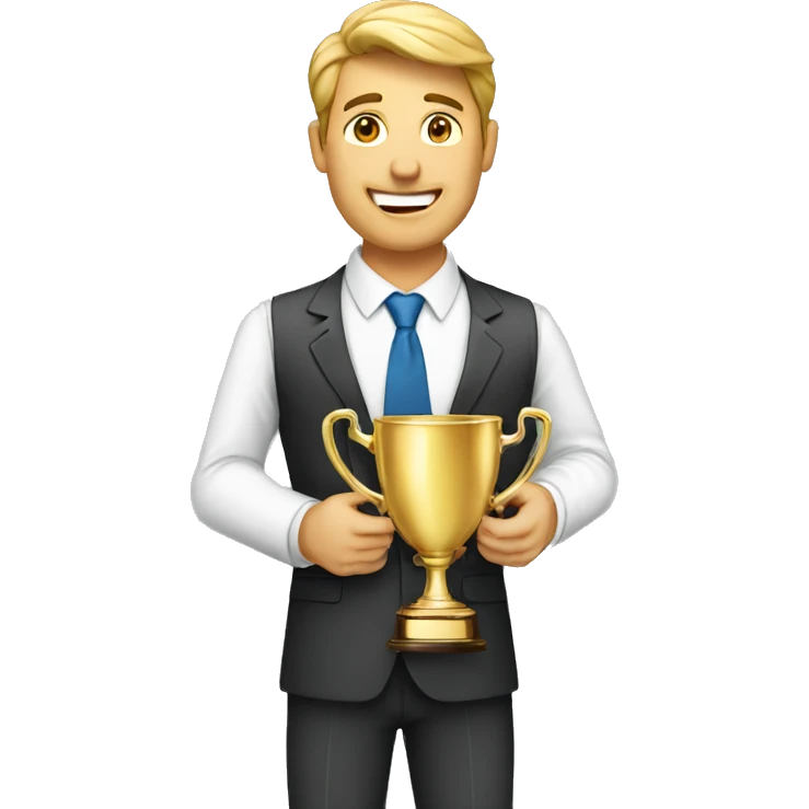 BUSINESS MAN WITH TROPHY emoji