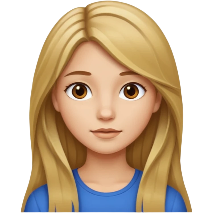 Girl with long brown hair with blonde highlights  emoji