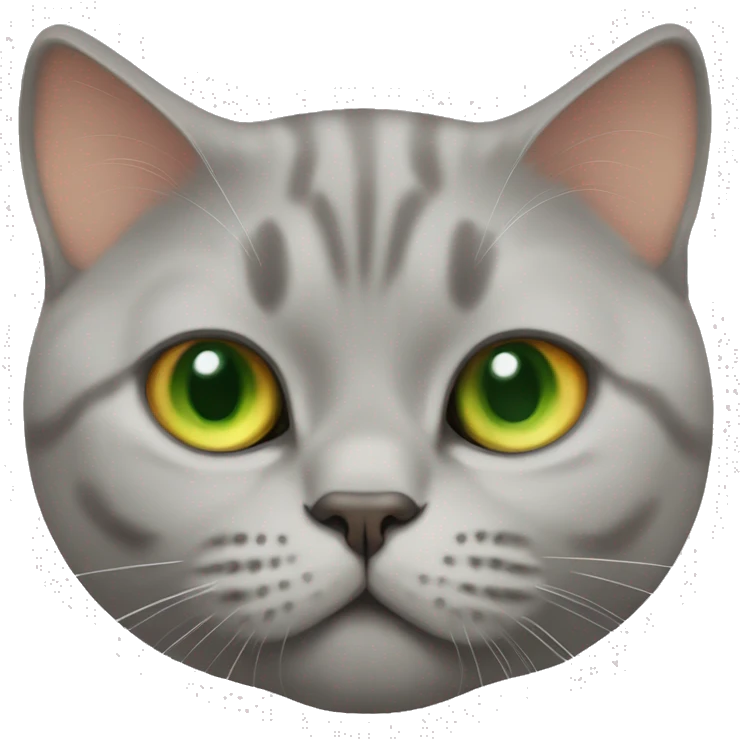 Full body orange British shorthair cat with green eyes emoji