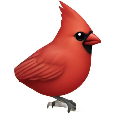 Cardinal on a holly branch emoji