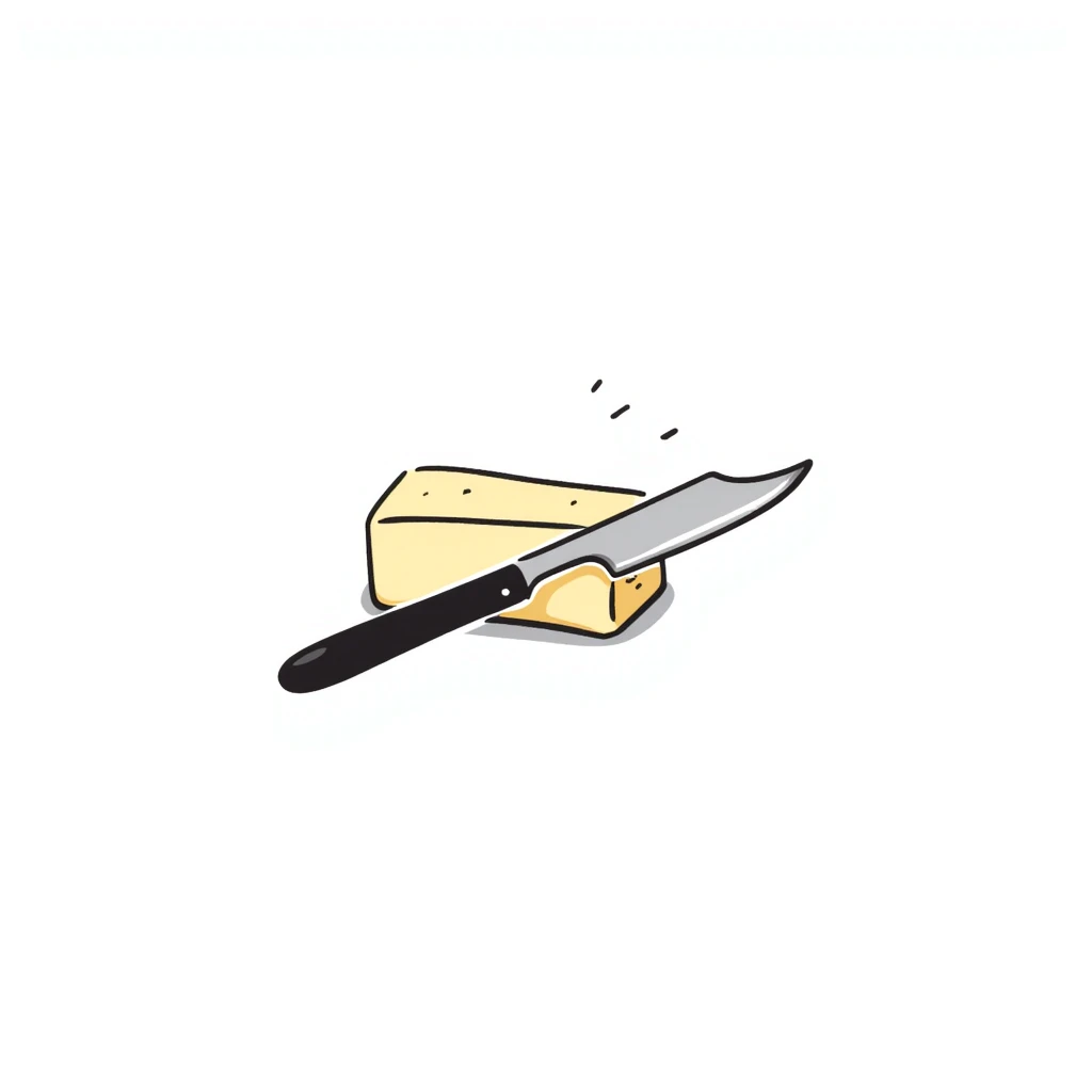 a creamy stick of butter with knife emoji