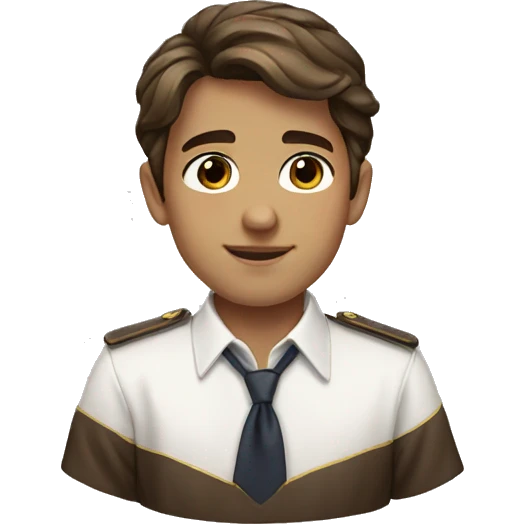 Prep school boy brown hair brown eyes emoji