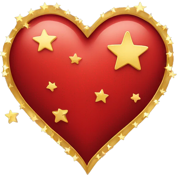 Red heart with gold stars emoji