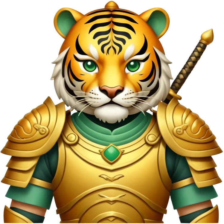 Ancient Chinese tiger warrior with traditional armor emoji