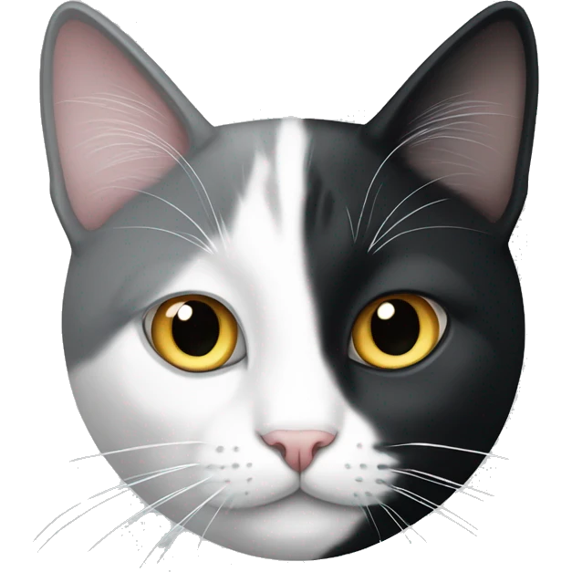 Grey and white cat and black and white cat emoji
