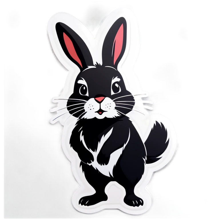Black rabbit with white rabbit  emoji