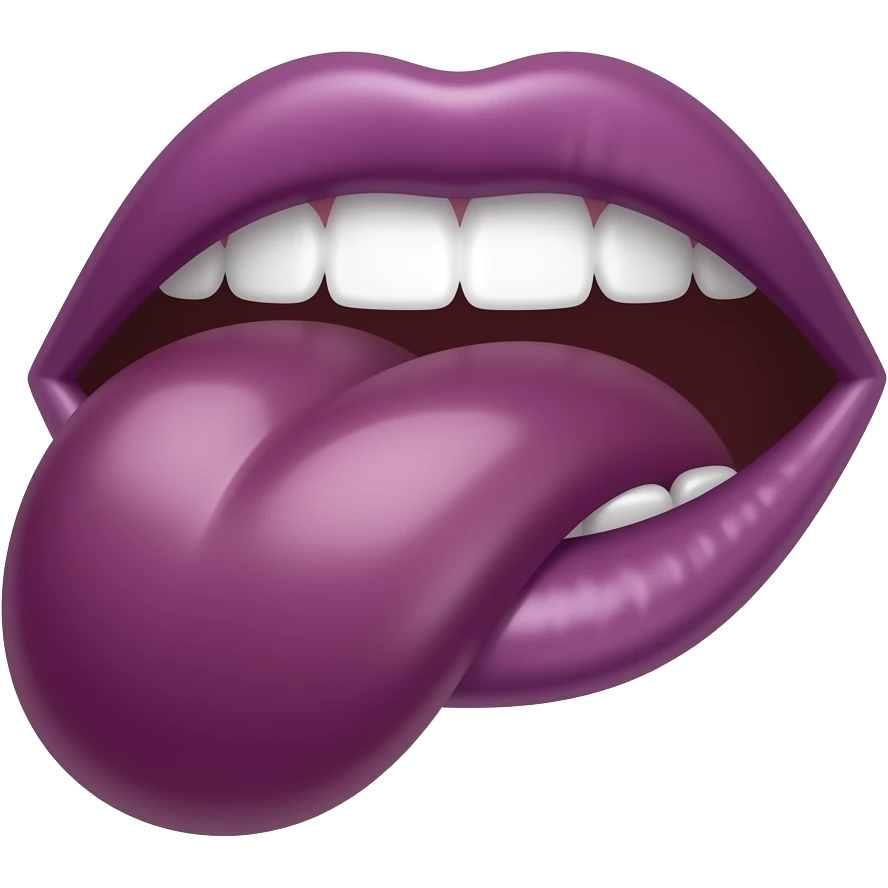 Eggplant in mouth emoji