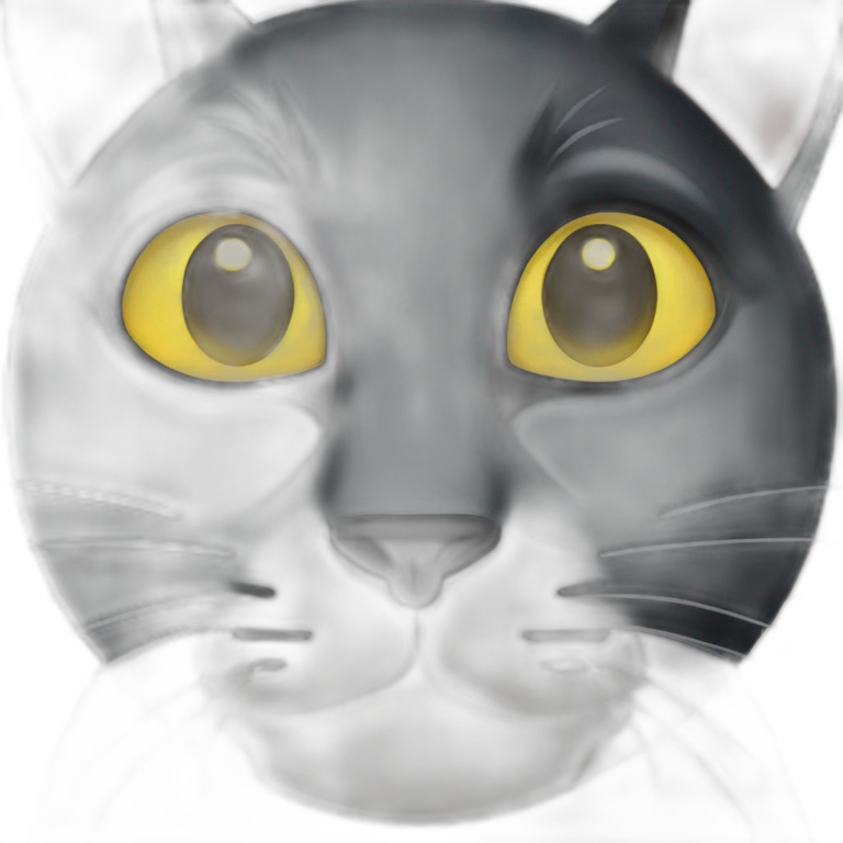 Black cat with yellow eyes emoji