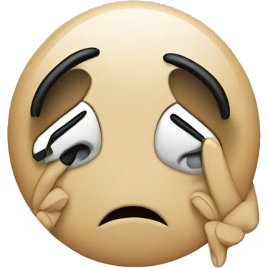Sad emoji hold up a peace sign emoji