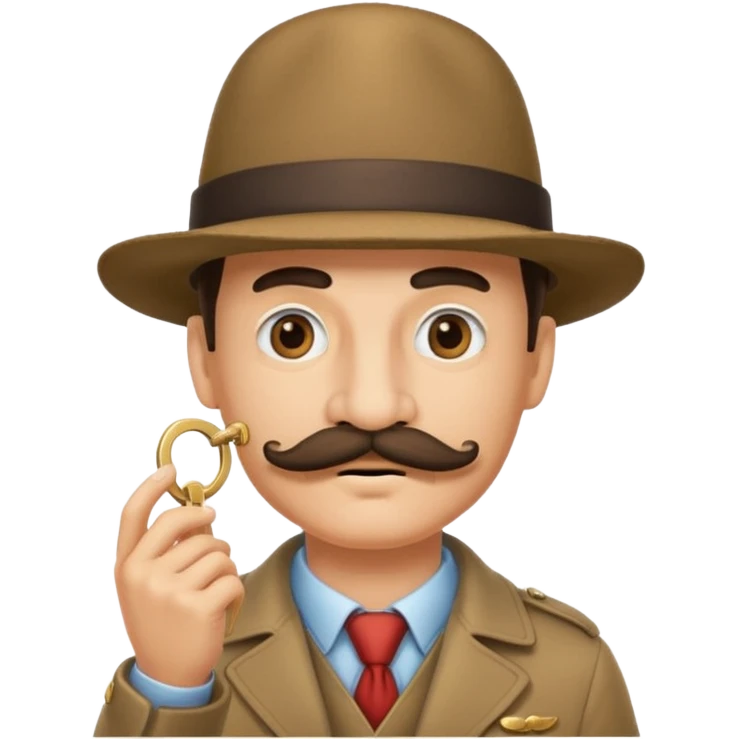Guy with mustache and a hat putting a key to his nose emoji
