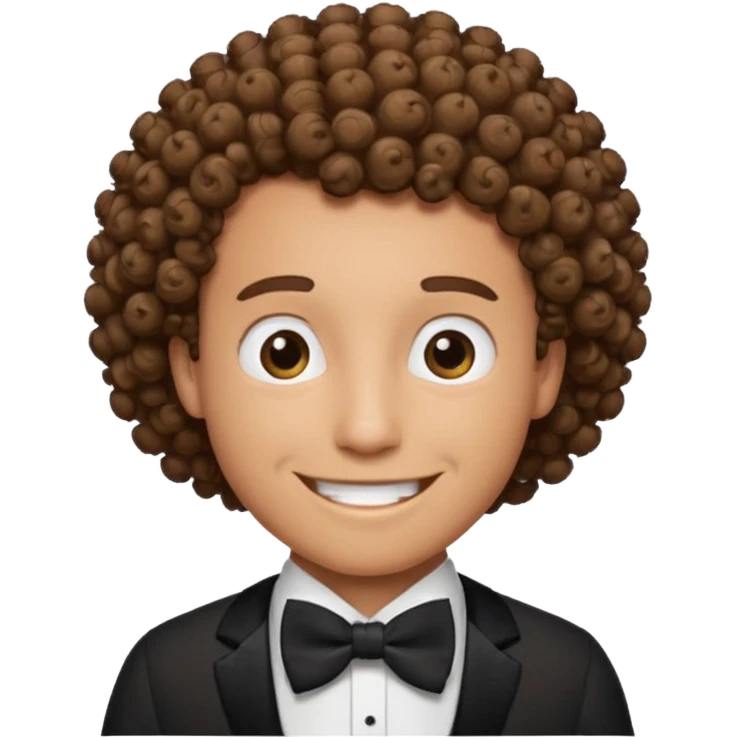 Curly-haired man wearing bow ties emoji