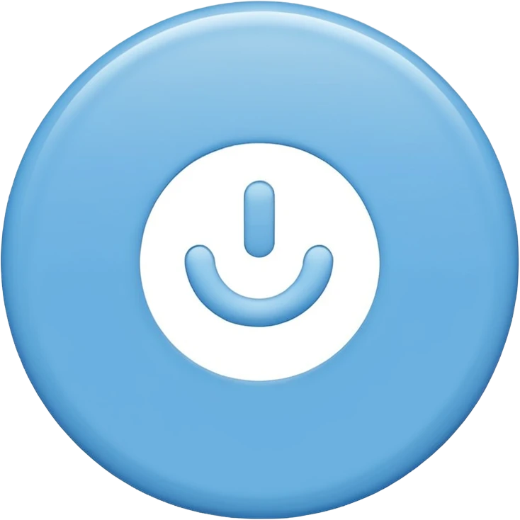 Un rond bleu clair avec le signe correcte en blanc  emoji