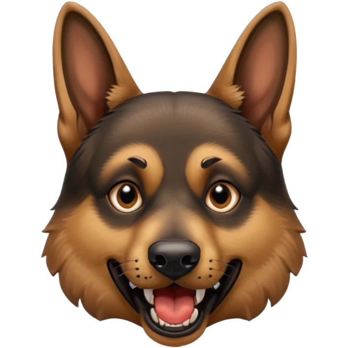 Evil German shepherd head panting bark emoji