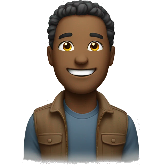 a man smiling with a satisfied look on his face emoji