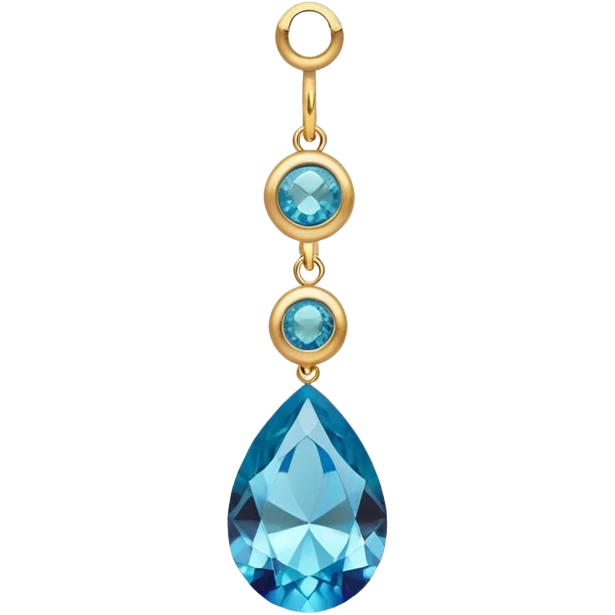 single earring, dangling with a gemstone, modern emoji style emoji