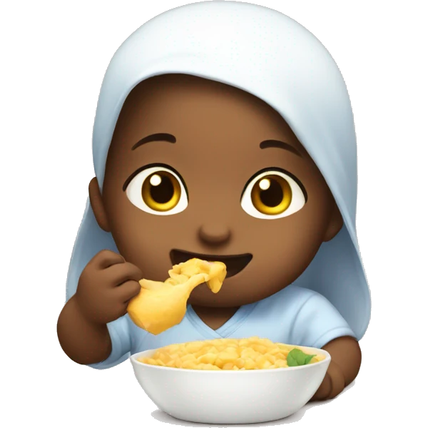 Cute baby eating  emoji