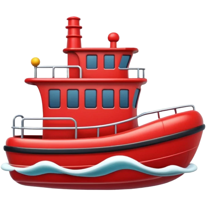cute red tugboat emoji