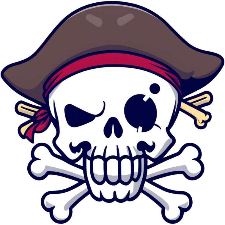 One Piece pirate skull logo emoji