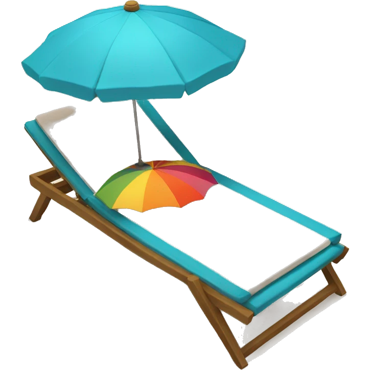 sun lounger with umbrella on the beach emoji