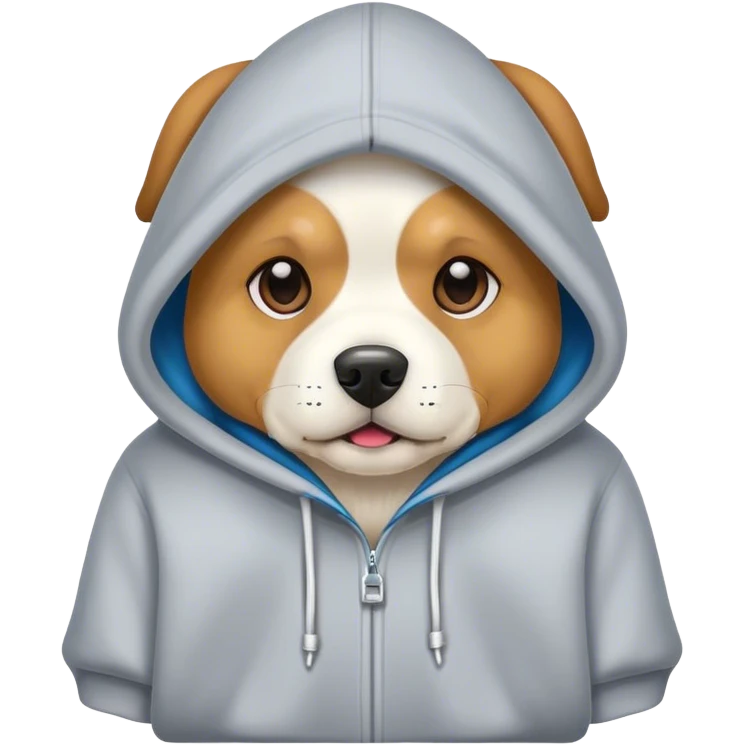 Dog wearing a hoodie emoji