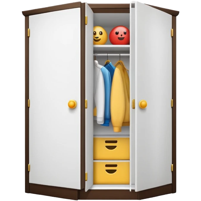 white corner closet with doors emoji style  emoji