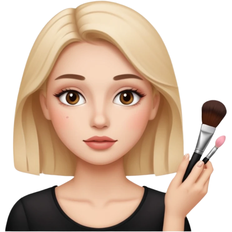 메이크업 받고 있는 여성 emoji
